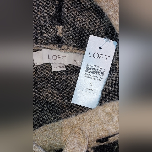 LOFT Hooded Long Sleeve Leopard Print Sweater Size Small Petite NWT - Picture 6 of 6